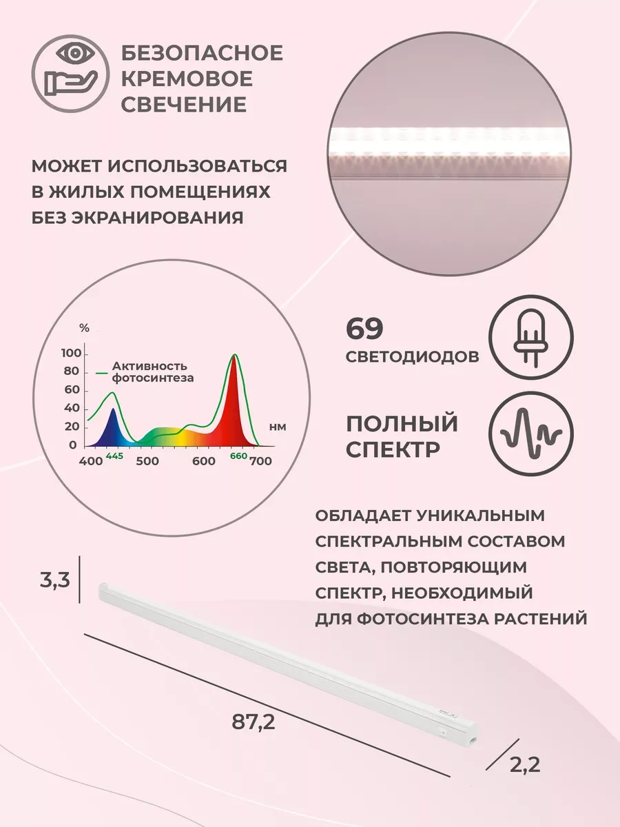 Uniel Bitkiler Ve Fideler İçin Tam Spektrumlu 24w Fitolamba 49900769 Krem