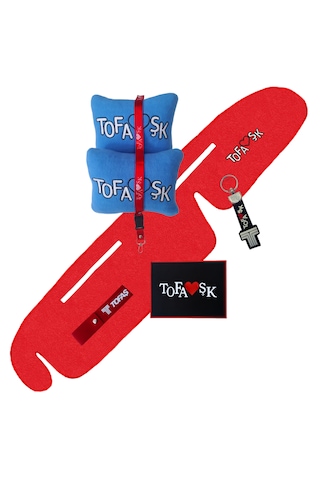 Tofaş Şahin Doğan Kartal Kırmızı Yüksek Torpido Koruma Halısı / Tofaş Mavi Polar Yastık Oto Aksesuar