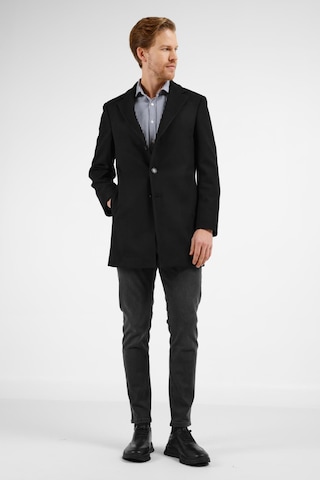 İmza Siyah Mono Yaka Esnek Slim Fit Classic Kaşe Palto 1005255101 Siyah