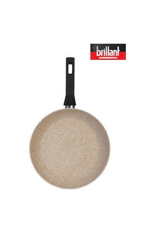 Brillant Lüks Granit 22 Cm Tava Yanmaz Yapışmaz Tava Krem