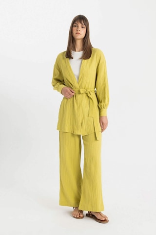 Defacto Relax Fit V Yaka Müslin Kimono C9694AX24SMGN741 Yeşil