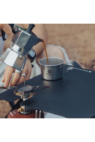 Ranyeek 304 Paslanmaz Çelik Kamp Kupa, Doğrudan Isıtılabilir, İç Ölçü Skalaları, Taşınabilir, 160ml Gümüş