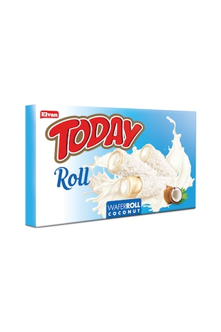Today Roll Beyaz Kaplamalı Hindistan Cevizli Gofret 180 Gr. 1 Paket