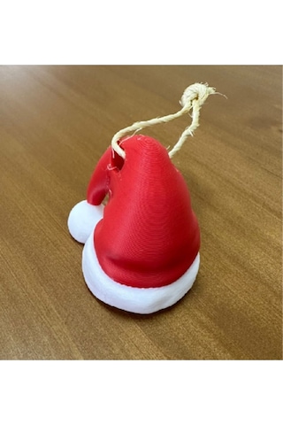 Noel Baba Başlıklı Ağaç Kolye Hatırası Adet