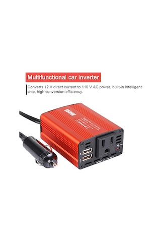 150w Araba İnvertörü 12v İla 110v Modifiye Sinüs Dalgası Güç Dönüştürücüsü Otomobil Elektrik İnvertö-siyah