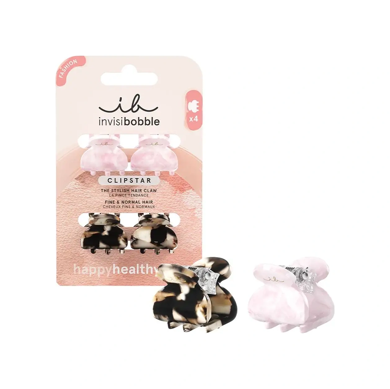İnvisibobble Mini Sac Kepçeli Toka Clıpstar Petit Four, 4 Adet. 170505543 Pembe Şampanya