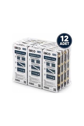 İbico İ17-013 5 Kollu Gold Ve Yapışkanlı Pls. Askı 5kg.taşıma T Mika Kristal Şeffaf Renkli Taban - 12'li Paket