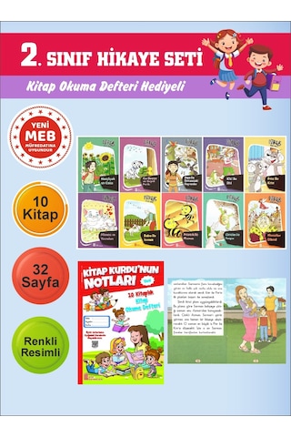 2.sınıflar İçin Okumayı Sevdiren 10 Lu Hikaye Seti 13 Kitap Okuma Defteri Hediyeli 2.sınıflar İçin Okumayı Sevdiren 10 Lu Hikaye Seti 13 Kitap Okuma Defteri Hediyeli