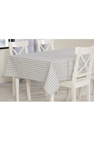 Ekose Masa Örtüsü Gri