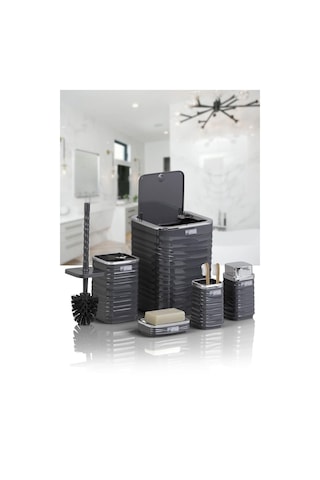Luna 5li Banyo Set. Krom-antrasit Gri