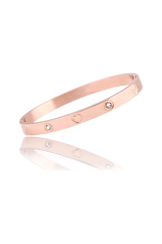 Rose Gold Basit Moda Titanyum Çelik Üç Renkli Gül Altın Paslanmaz Çelik Bilezik 304 Titanyum Çelik Aşk Bileklik Rose Gold