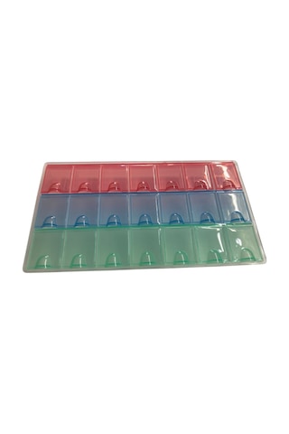 İkisi Birarada 21+1 Bölmeli Yazısız Saklama Kutusu 21cmx12cm