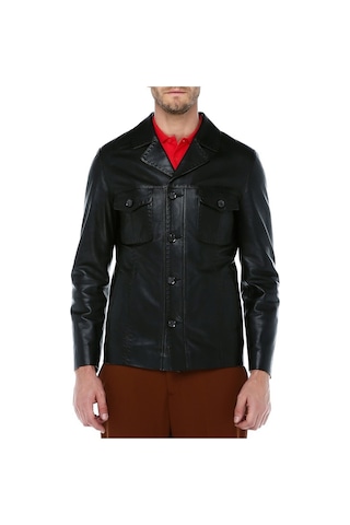 Dericlub E-1024 Hakiki Deri Erkek Ceket-Siyah