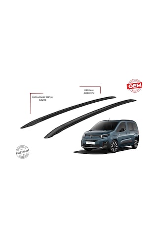 Citroen Berlingo Uzun Şase Yapışık Port Bagaj Tavan Çıtası Siyah 2019 2020 2021 2022 2023 2024 2025 2026 2027
