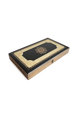 Pure Dişbudak Siyah Masif Ahşap Tavla Numeratörlü