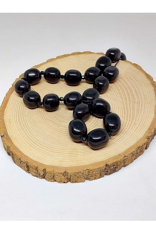 Obsidyen Taşı Şekilli Yarım Dizi 44605 18cm Uzunluğundadır Çok Renkli