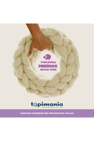 Topimania Doğal Yerli Üretim Yün Kurutma Topu 6 Adet Kurutma Topu