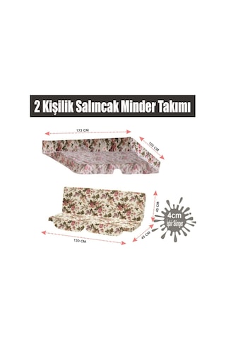 Salıncak Minder Takımı(Süngerli)2 Kişilik Salıncak Minder -I.Gülü