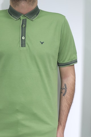 Dmctekstil Santa Erkek Düz Spor Kesim Rahat Kalıp Polo Yaka T-shirt Yeşil
