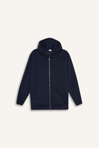 DeFacto Comfort Fit Kapüşonlu İçi Yumuşak Tüylü Basic Düz Kalın Fermuarlı Sweatshirt D7599AX25SPNV135