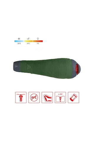 Robens Snowfall Iı -23 C Hibrit Uyku Tulumu 1395 Gr Sol F. Gri - Yeşil