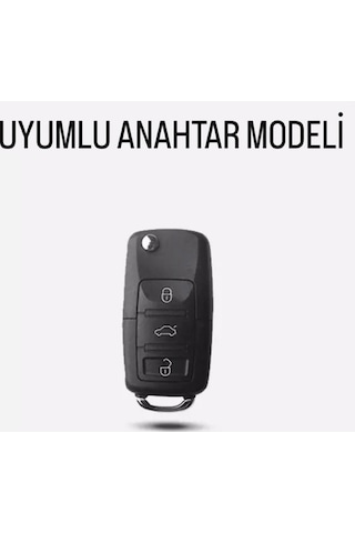 VW Caddy Parlak Uyumlu Anahtar Kılıfı A+ Kalite GRİ