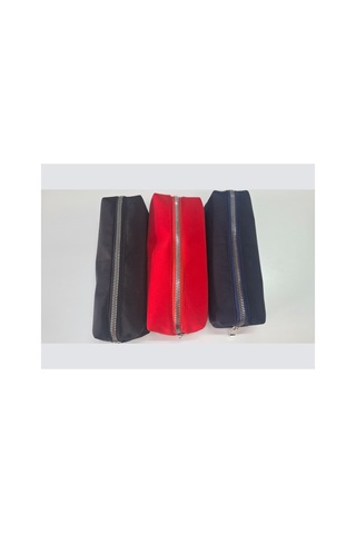 Kalemlik 3lü Set/paket Organizer Makyaj Çok Amaçlı Pinterest Okula Dönüş Çantası Tek Bölmeli Siyah+kırmızı+lacivert