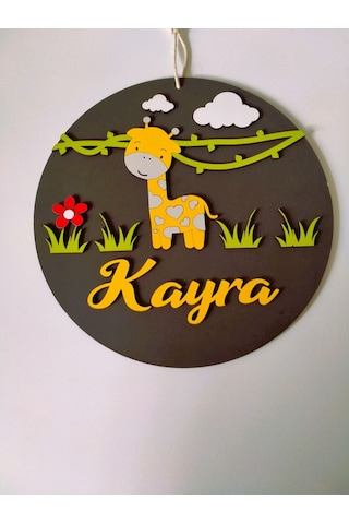 Çocuk Oda Kapı İsme Özel Süs Sarı