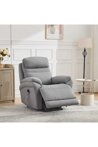 Lisbon Power Lift Otomatik Mekanizmalı Baba Ve Tv Koltuğu Bej-gri Kumaş 88x99x106 Cm Gri