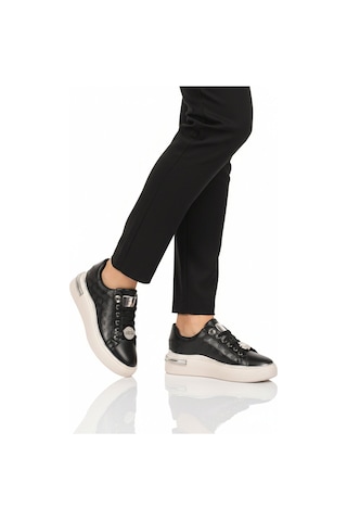 Ayakmod Siyah Bağcıklı Taş İşlemeli Hafif Kadın Sneaker 431156 Z Siyah