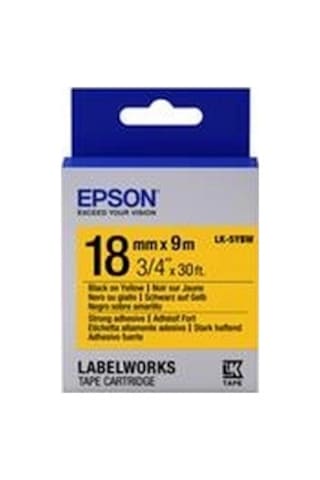 Epson Lk-5ybw Güçlü Yapışkanlı Sarı Üzeri Siyah 18mm 9metre Etiket Kdo Diğer
