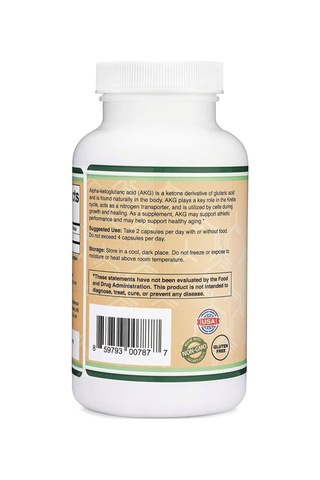 Double Wood Alpha-ketoglutaric Acid Akg 1000mg 180 Capsul....