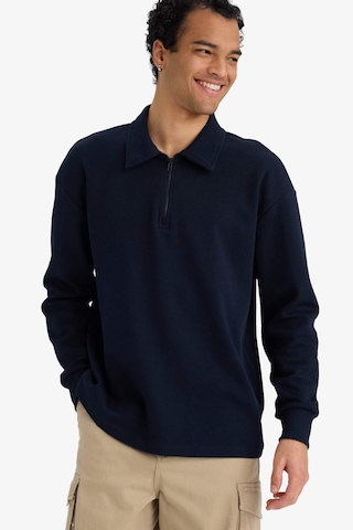 Defacto Boxy Fit Polo Yaka Yarım Fermuarlı Pike Sweatshirt G6471ax25wnnv253 Lacivert-nv253