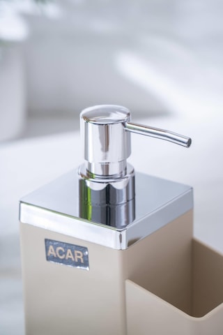 Acar Astoria Akrilik Sünger Hazneli Sıvı Sabunluk - Krem/silver Krem