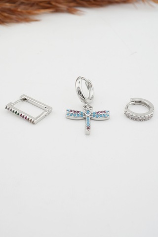 Kadın Altın Kaplama Kararmaz Yusufcuk Figürlü 3'Lü Zirkon Set Kü Gümüş-M Altın