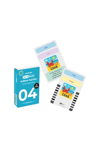 Bigibuddy Wordsbuddy Çocuklar İçin Türkçe İngilizce Sevimli Dostlar Paketi 90 Kart 3'lü Set Cihaz Hariç