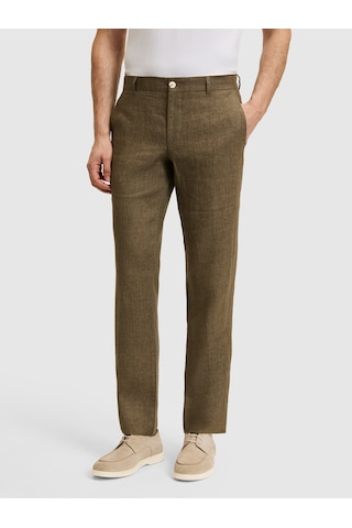 Cacharel Haki Slim Fit Beli Lastikli %100 Keten Pantolon Yesıl