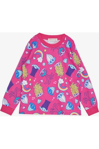 Babely Breeze Kız Çocuk Pijama Takımı Şirinler Desenli 1-4 Yaş, Fuşya-fuşya Fuşya