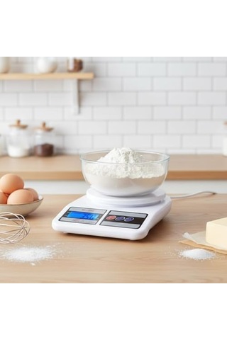 Dijital Mutfak Terazisi 1g Hassas Ölçüm 5000g Kapasite Lcd Ekran Gram Ml Oz Birim Seçimi Tare Fonksiyonlu Açık Bej 23609165