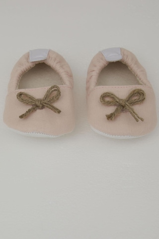 Bebiccino Kız Bebek Muslin Patik Ayakkabı Jüt İp Fiyonk Aksesuarlı 18-19 Numara, Pudra
