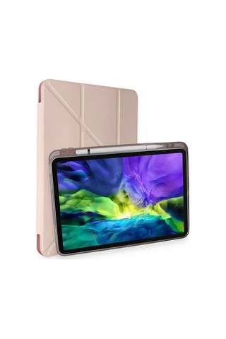 Apple İpad Pro 11 2024 Kılıf Kalemlikli Mars Tablet Kılıfı - Rose Gold Diğer
