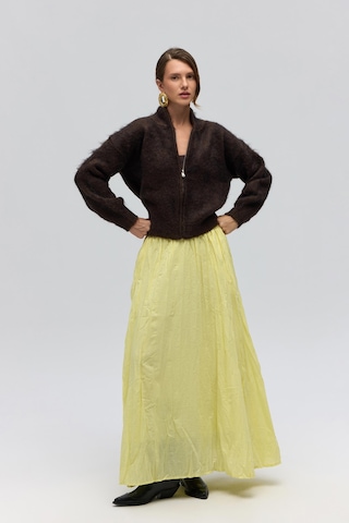 Mai Collection Mai Studios Co. Jayla Kırışık Detay Sarı Uzun Etek sarı