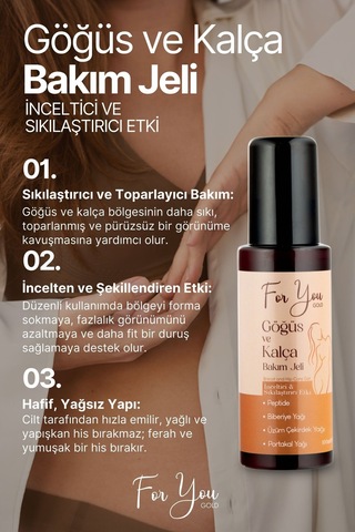Sıkılaştırıcı, Toparlayıcı, Küçültmeye Yardımcı Göğüs Ve Kalça Bakım Jeli 100 Ml