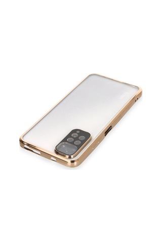 Xiaomi Redmi Note 11 Kılıf Razer Lensli Silikon - Gold Altın