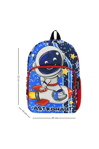 Yeni Sezon Astronot Desenli Anaokulu Kreş Sırt Çantası MAvi
