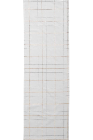 Ekru Ekose Desenli Runner 45x150 Cm