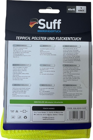 Lavanta Mikrofiber Halı, Koltuk Ve Zor Kirler Temizlik 40 X 40 Cm, Sarı