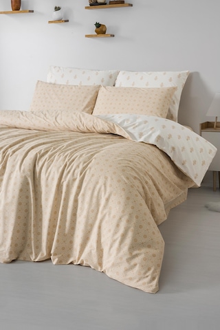 Mix & Match Noelle %100 Pamuk Tek Kişilik Nevresim Seti Bej