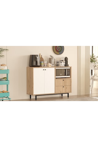 Mocha Kahve Köşesi Çok Amaçlı Dolap Mutfak Dolabı Sepet-beyaz