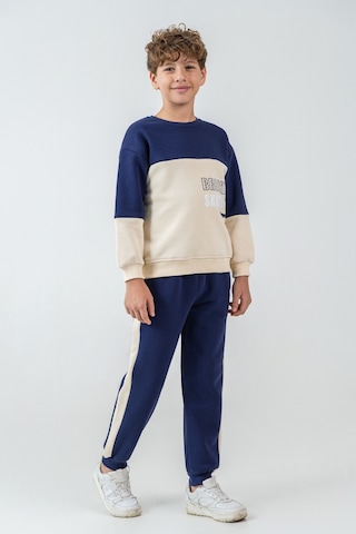 Erkek Çocuk Brooklyn Skat Clup Baskılı 3 İplik Kalın Kışlık Eşofman Takımı Ak4228 Lacivert